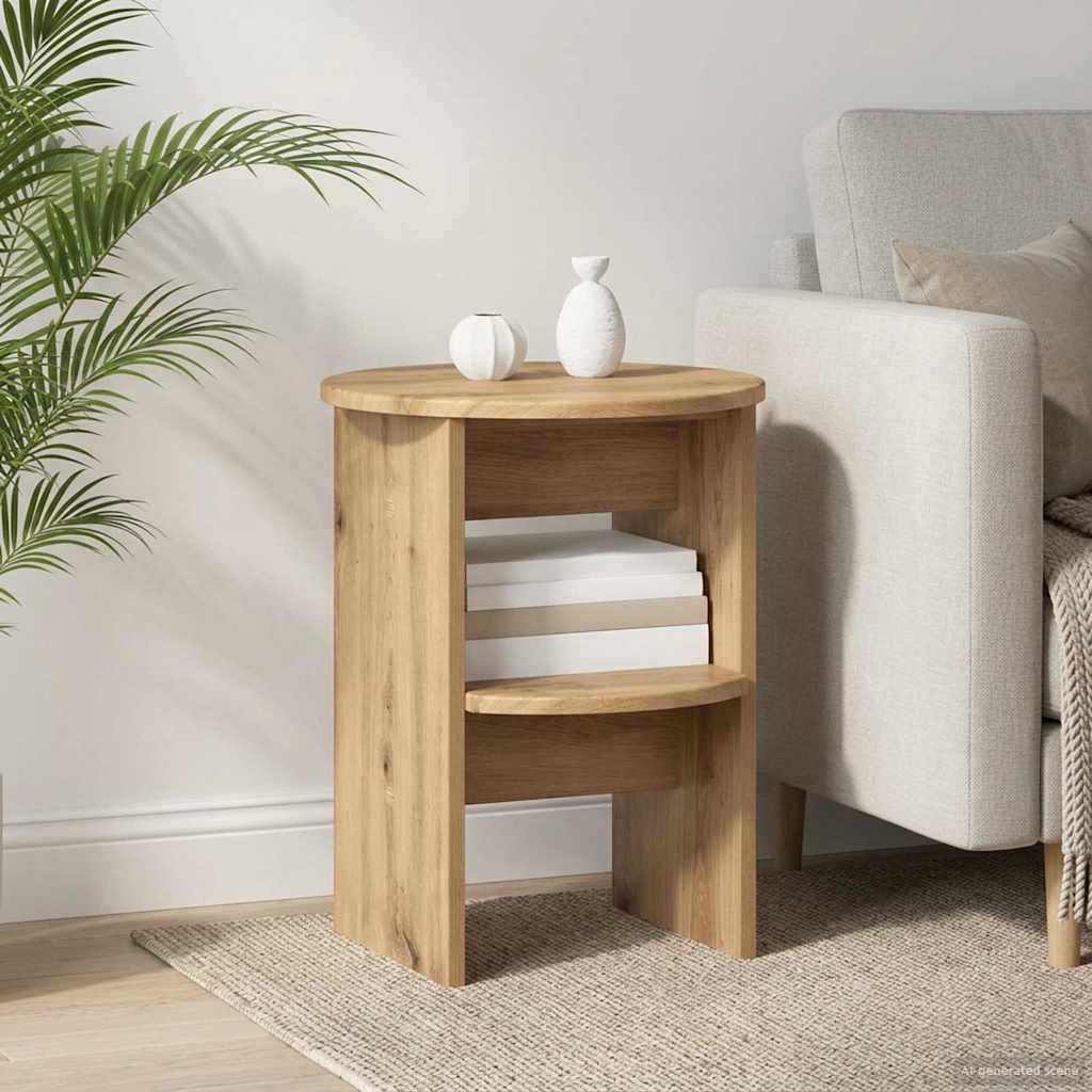 Side Cabinet 2 pcs Artisan Oak Ø40 x 50 cm Engineered Wood