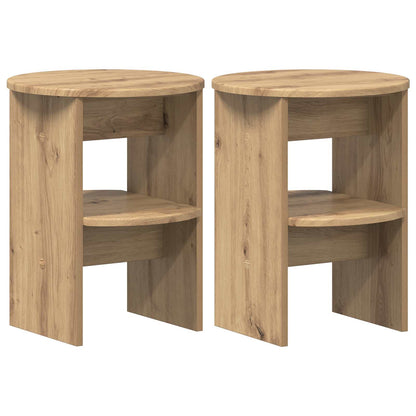 Side Cabinet 2 pcs Artisan Oak Ø40 x 50 cm Engineered Wood