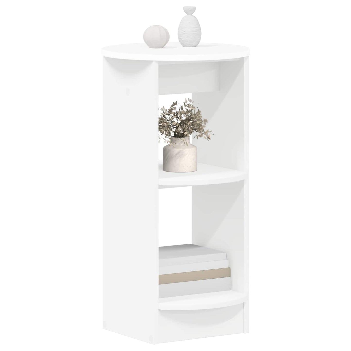 Side Cabinet White Engineered Wood