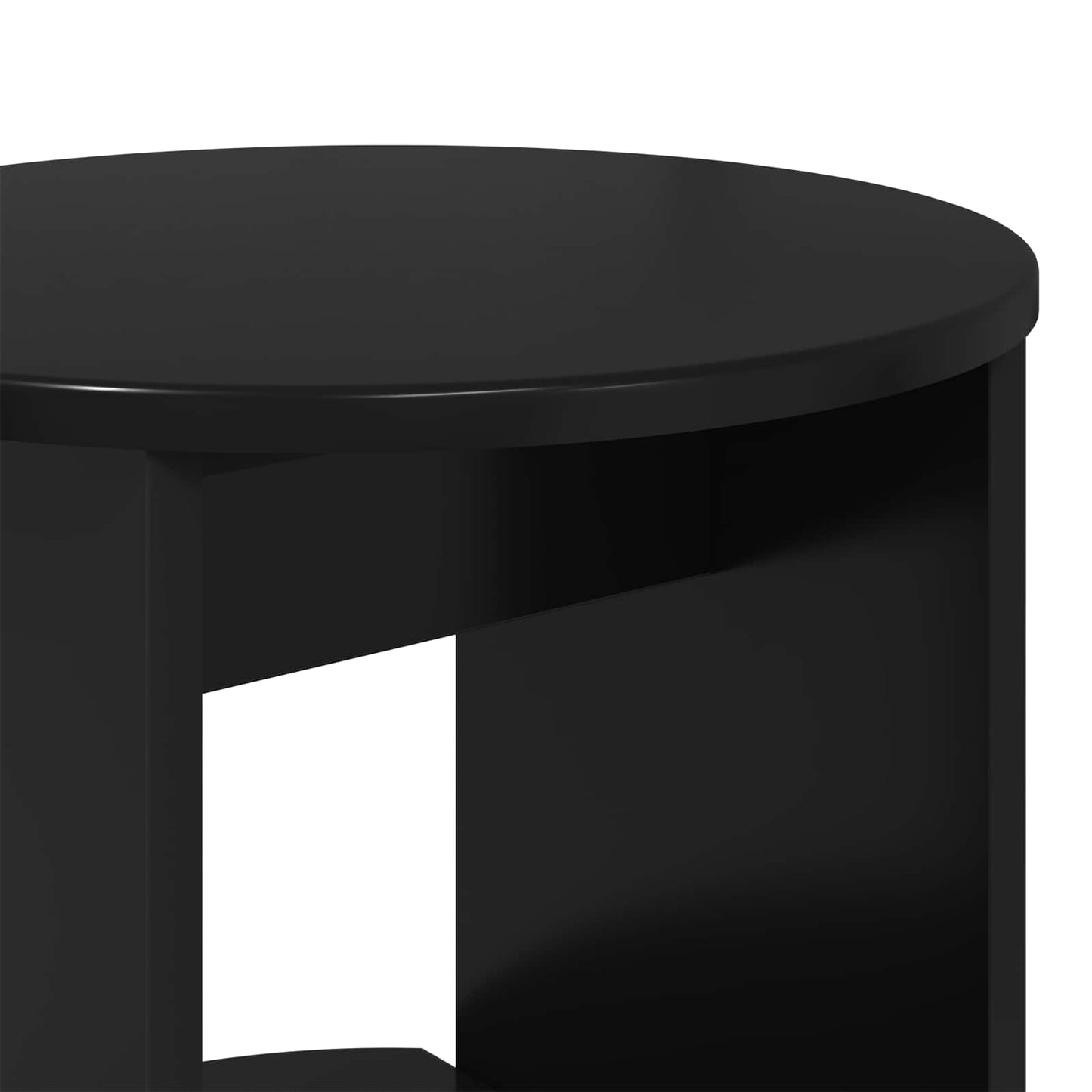 Side Cabinet Black Engineered Wood
