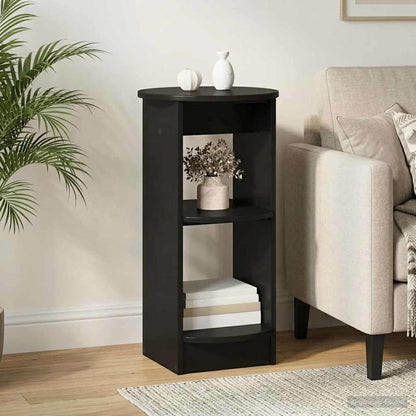 Side Cabinet Black Engineered Wood