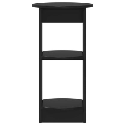 Side Cabinet Black Engineered Wood