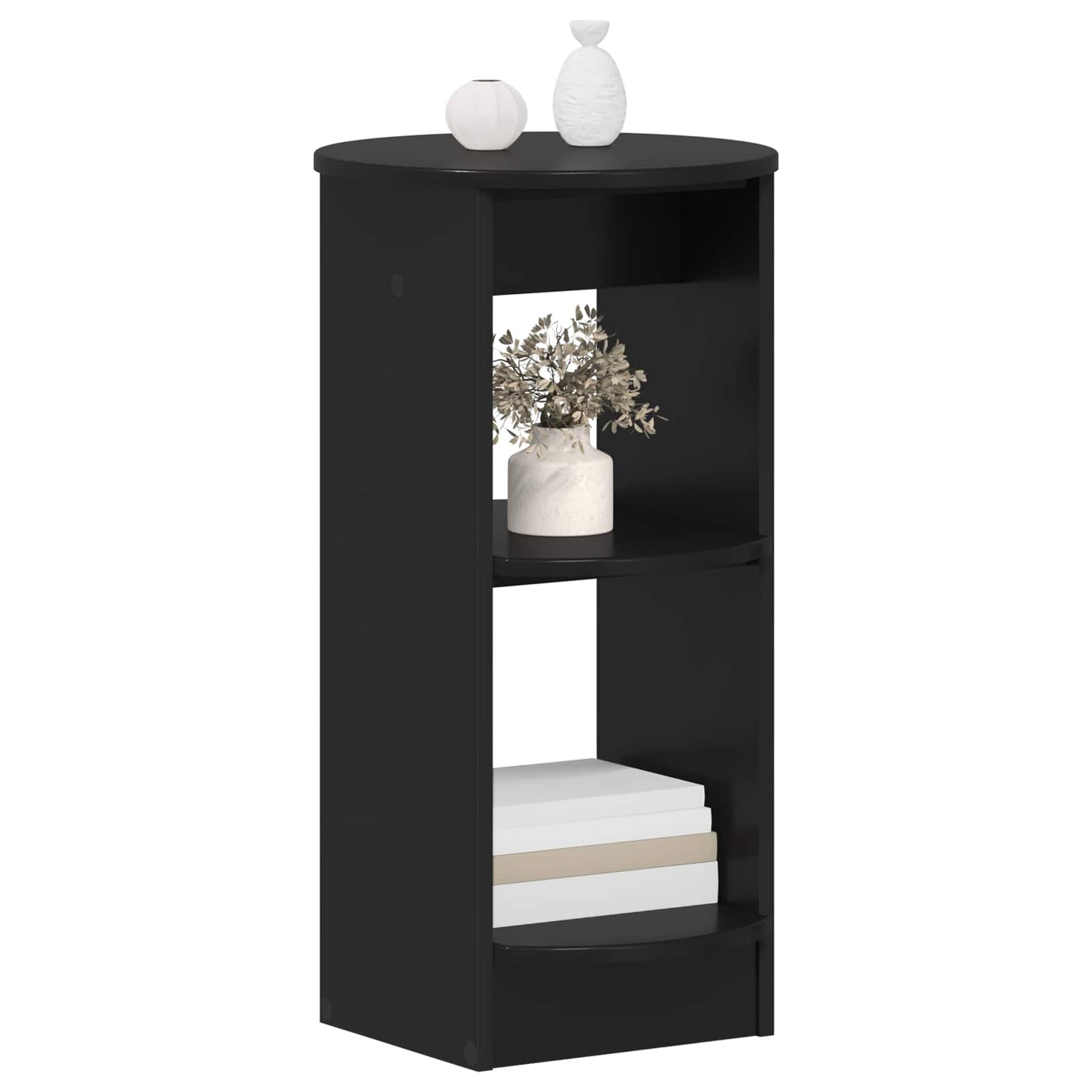 Side Cabinet Black Engineered Wood