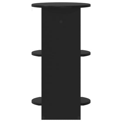 Side Cabinet Black Engineered Wood