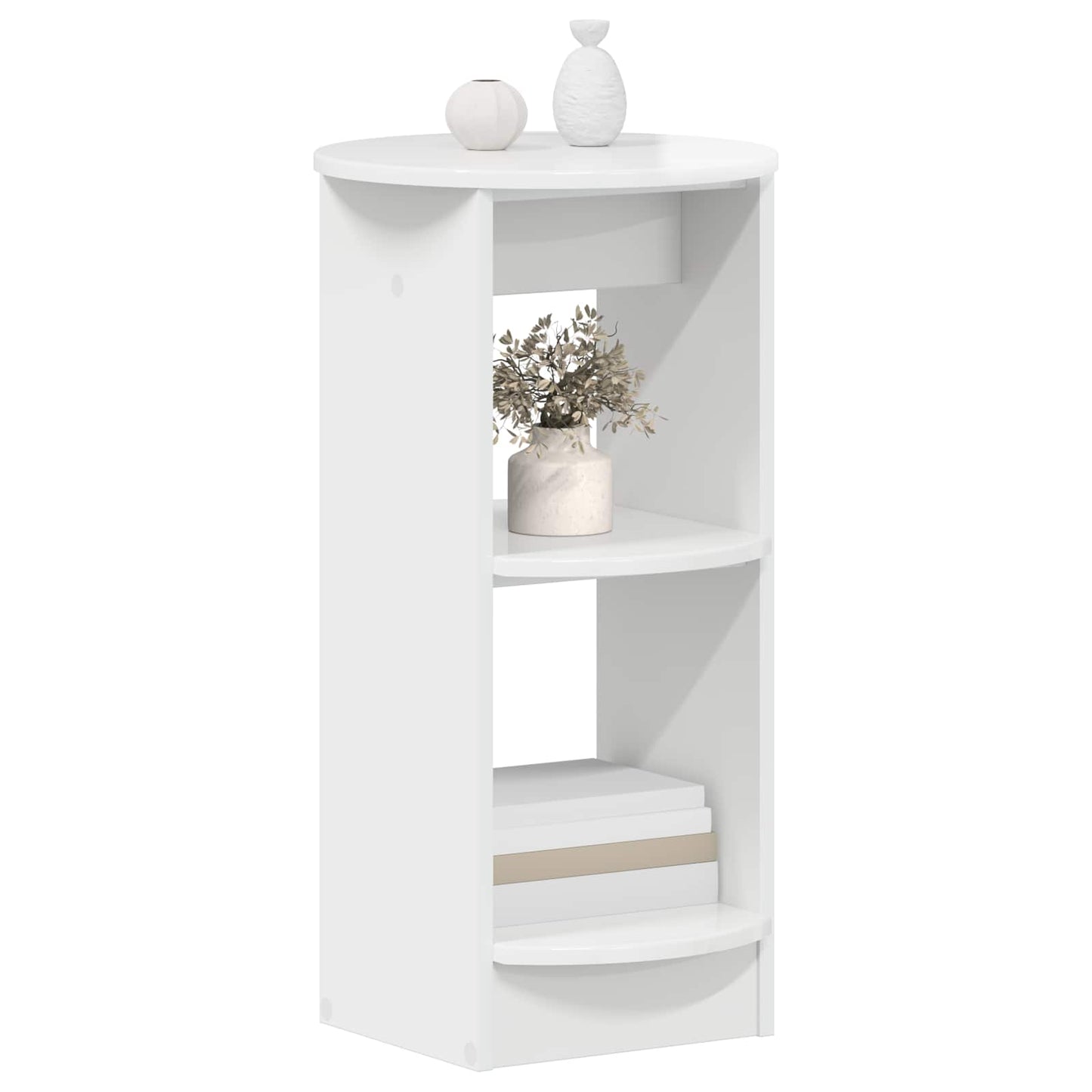 Side Cabinet High Gloss White Engineered Wood