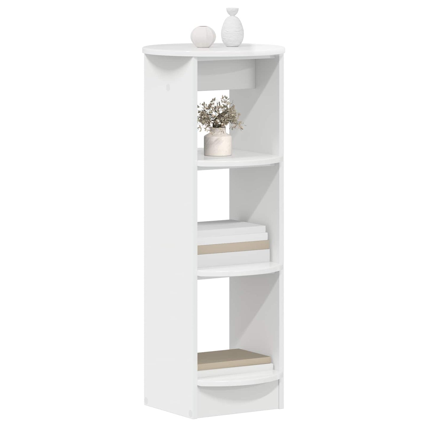 Side Cabinet High Gloss White 40 x 40 x 100 cm Engineered Wood