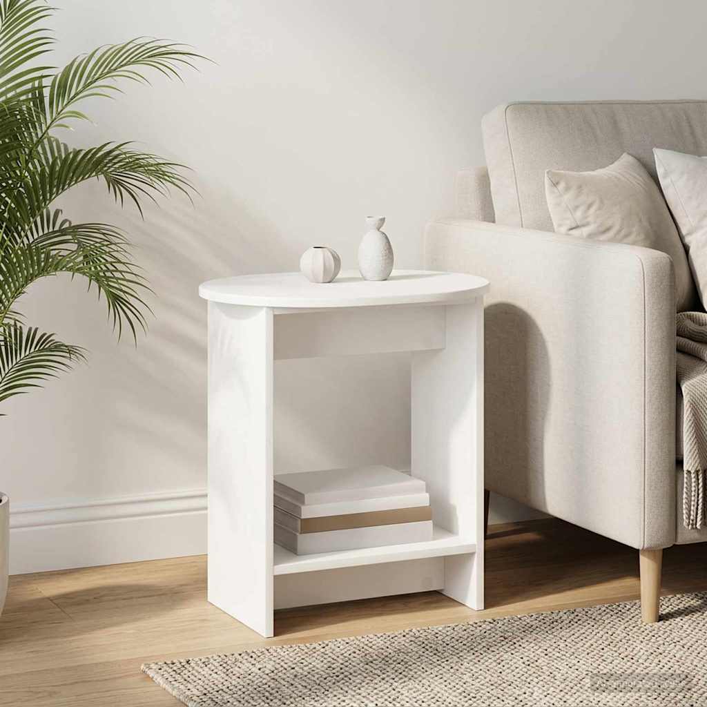 Side Table White 50 x 39,5 x 55 cm Engineered Wood