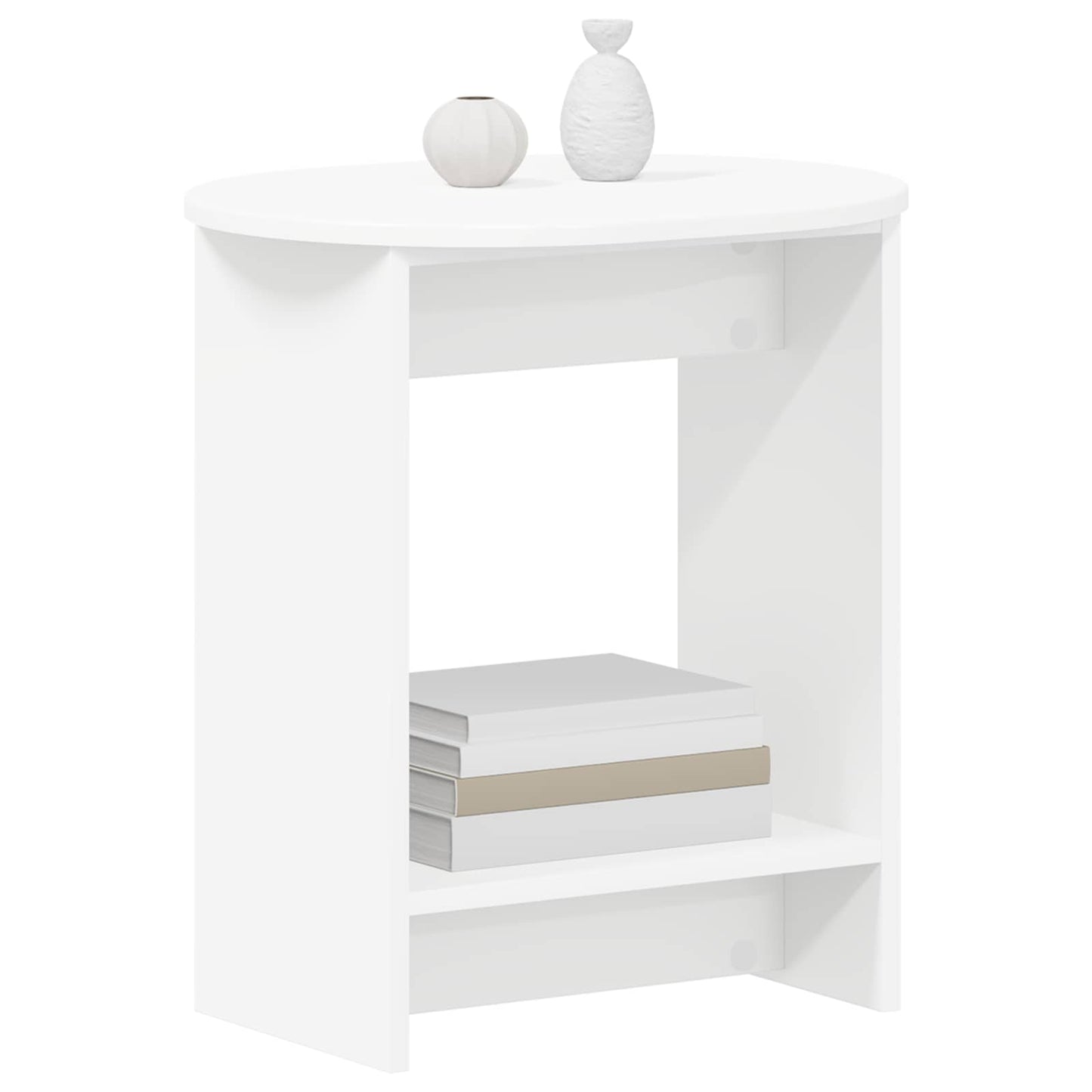 Side Table White 50 x 39,5 x 55 cm Engineered Wood