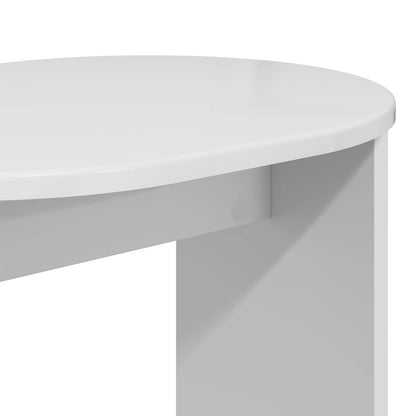 Side Table High Gloss White 50 x 39,5 x 55 cm Engineered Wood
