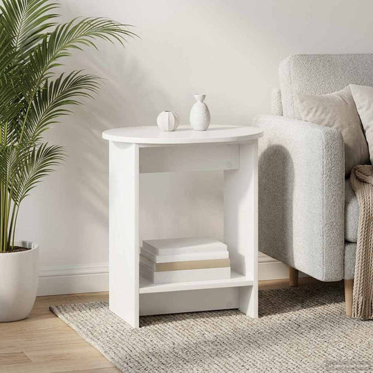 Side Table High Gloss White 50 x 39,5 x 55 cm Engineered Wood