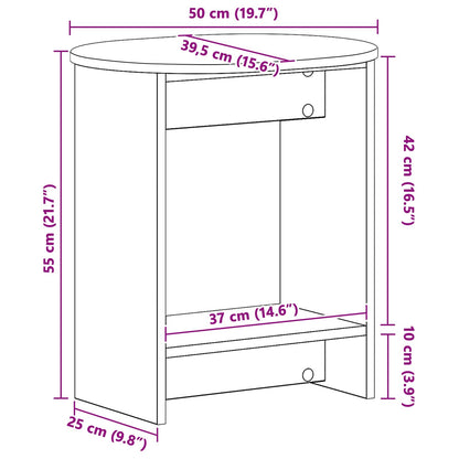 Side Table Smoked Oak 50 x 39,5 x 55 cm Engineered Wood