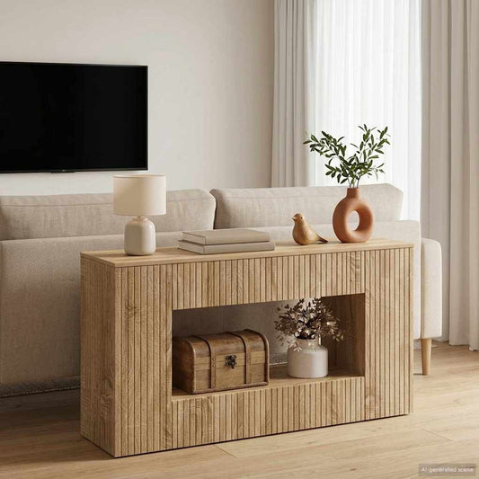 Console Table Sonoma Oak 101 x 29 x 74 cm Engineered Wood