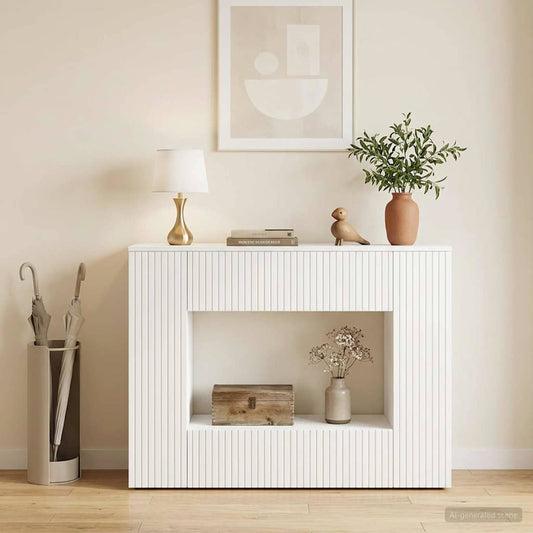 Console Table High Gloss White 101 x 29 x 74 cm Engineered Wood