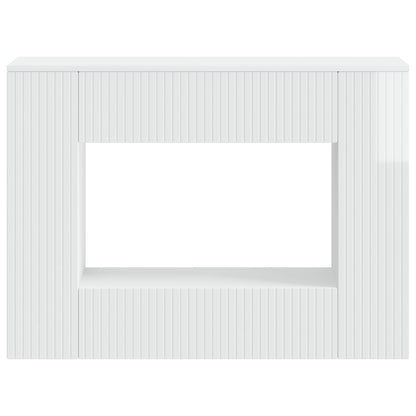 Console Table High Gloss White 101 x 29 x 74 cm Engineered Wood