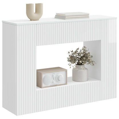 Console Table High Gloss White 101 x 29 x 74 cm Engineered Wood