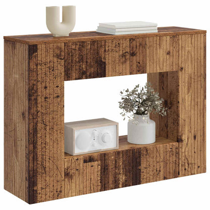 Console Table Striped Old Wood 101 x 29 x 74 cm Engineered Wood
