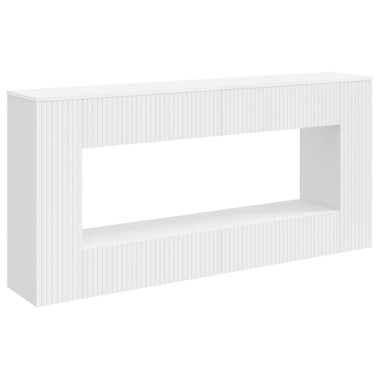 Console Table Striped White 155 x 29 x 74 cm Engineered Wood