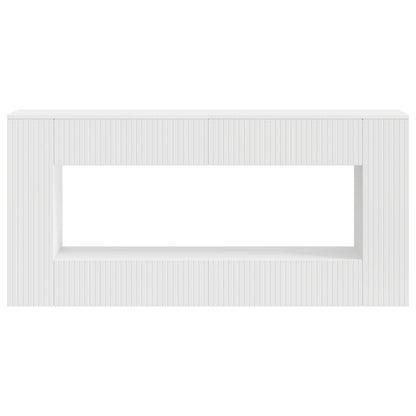 Console Table Striped White 155 x 29 x 74 cm Engineered Wood