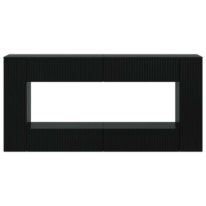 Console Table Striped Black 155 x 29 x 74 cm Engineered Wood