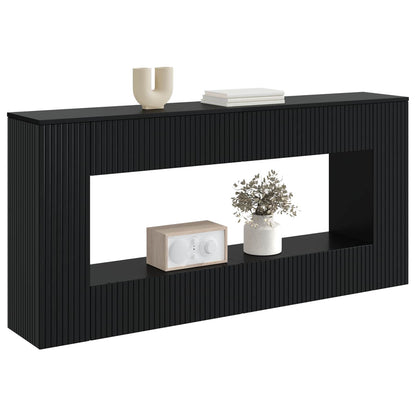 Console Table Striped Black 155 x 29 x 74 cm Engineered Wood