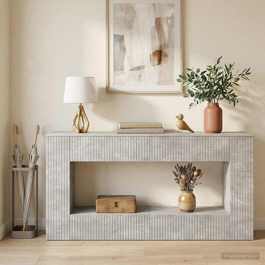 Console Table Concrete Grey 155 x 29 x 74 cm Engineered Wood