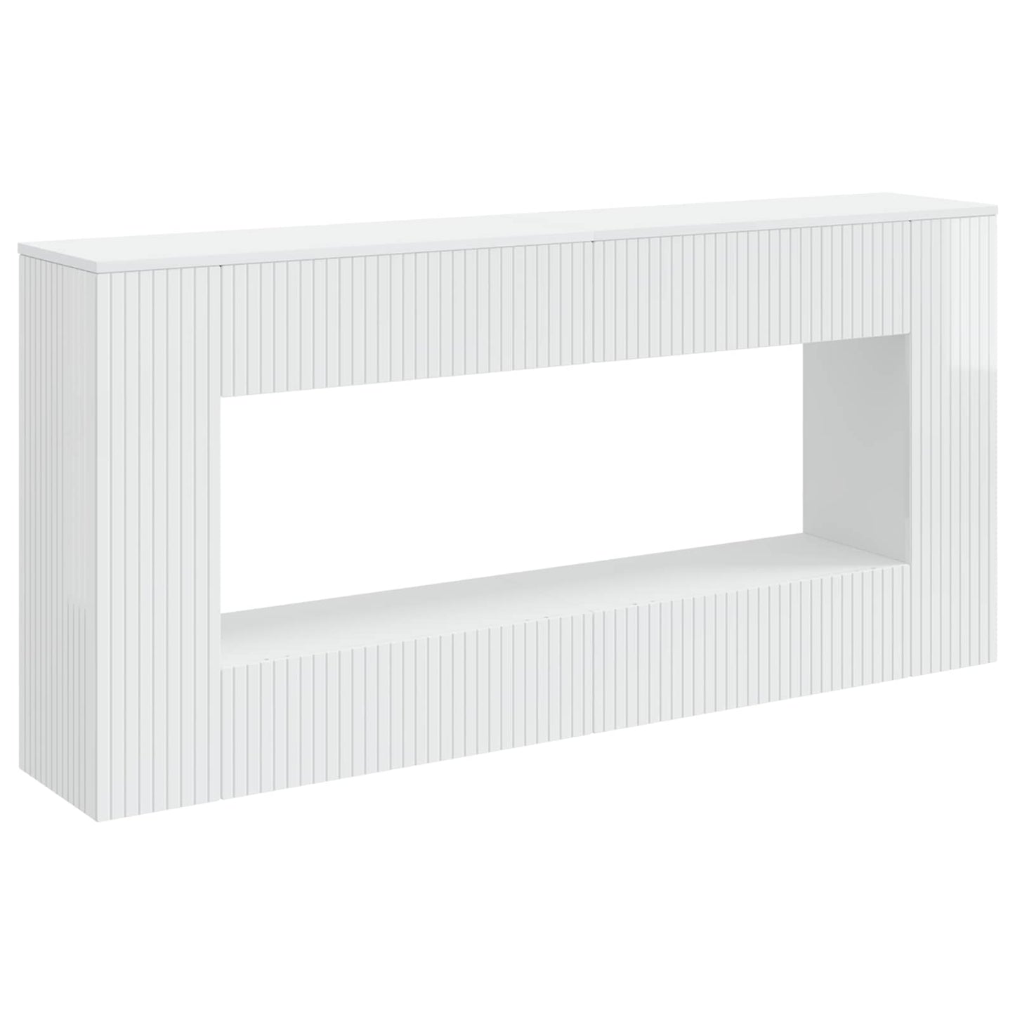 Console Table High Gloss White 155 x 29 x 74 cm Engineered Wood