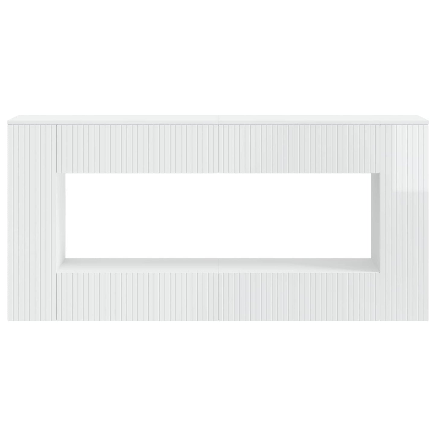 Console Table High Gloss White 155 x 29 x 74 cm Engineered Wood