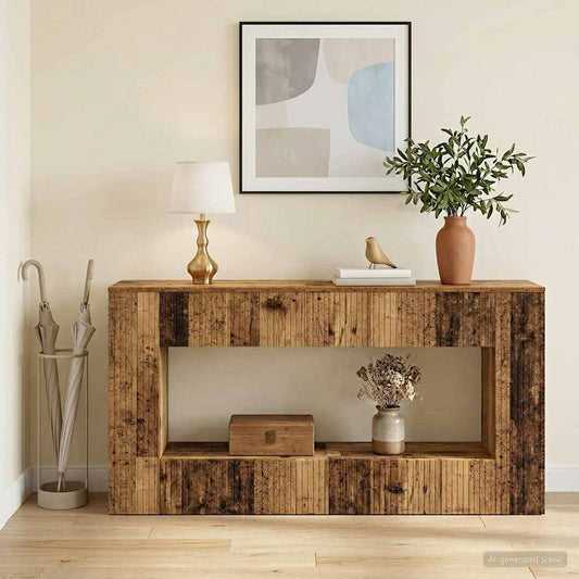 Console Table Old Wood 155 x 29 x 74 cm Engineered Wood