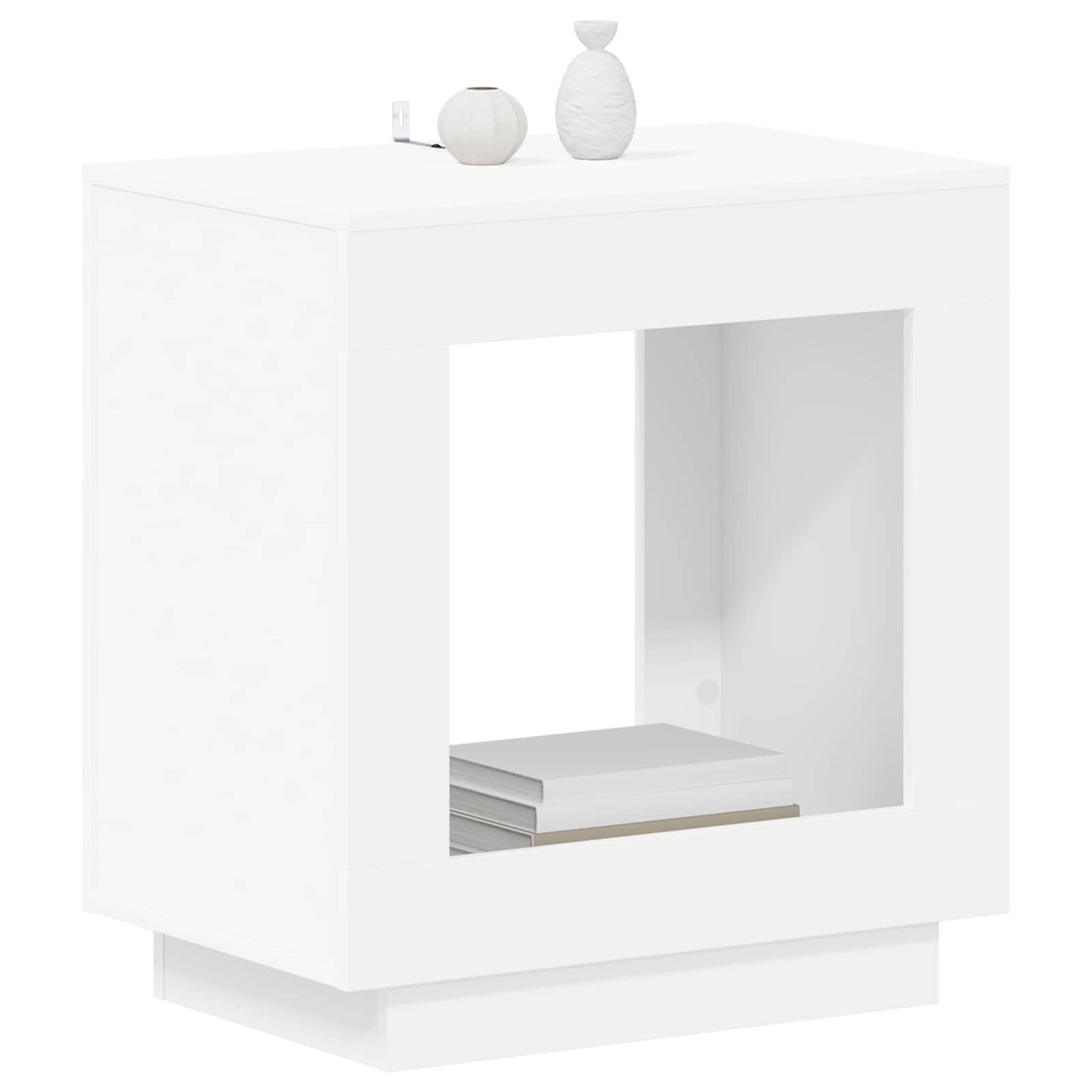 Side Table White 60 x 40 x 65 cm Engineered Wood
