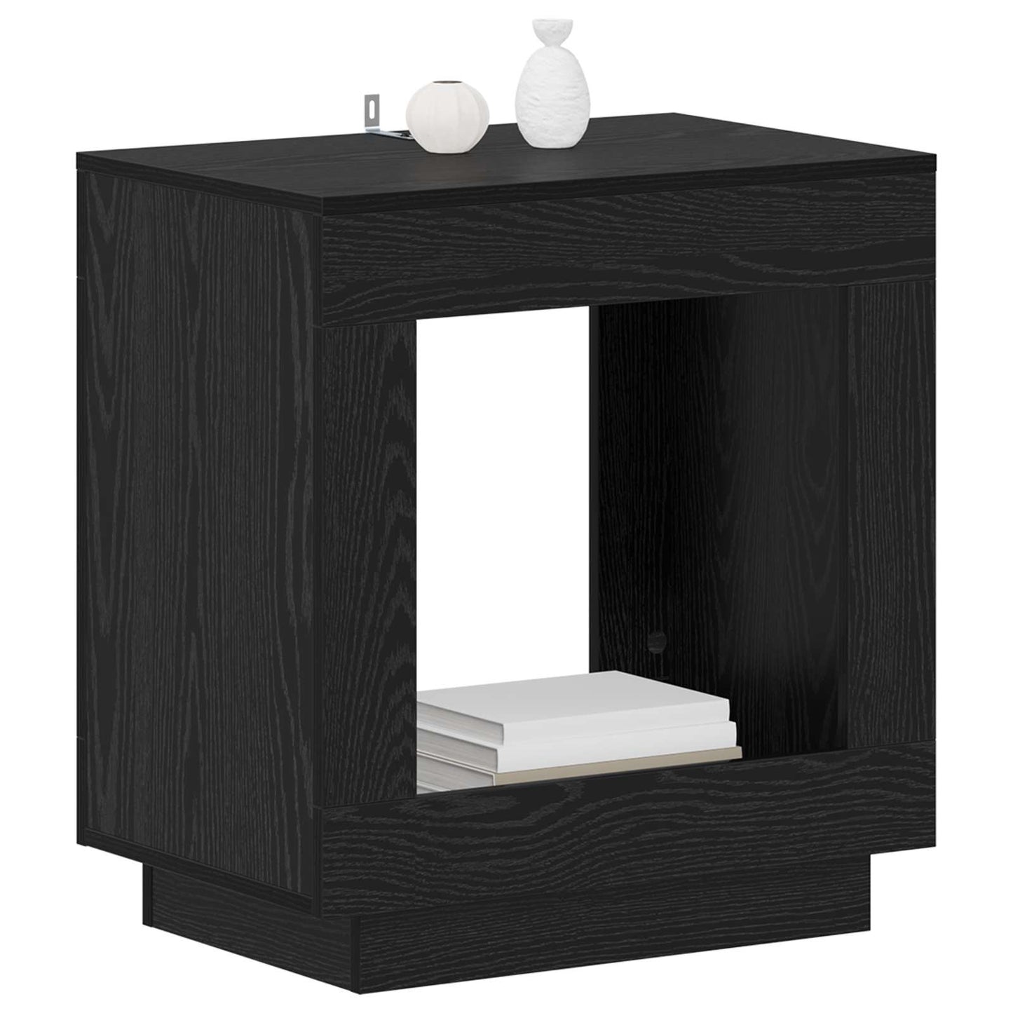 Side Table Black Oak 60 x 40 x 65 cm Engineered Wood