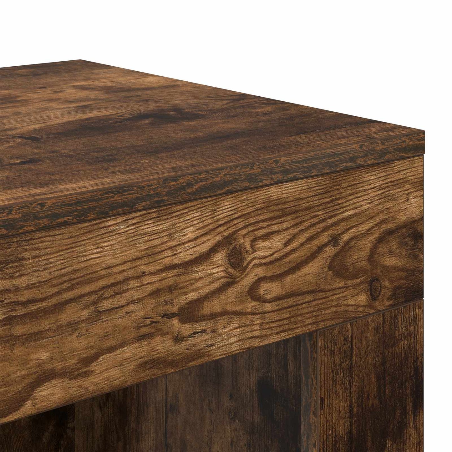 Side Table Smoked Oak 60 x 40 x 65 cm Engineered Wood