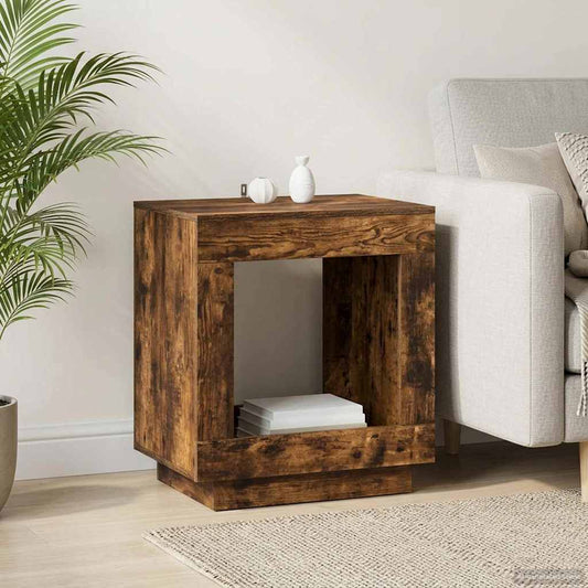 Side Table Smoked Oak 60 x 40 x 65 cm Engineered Wood