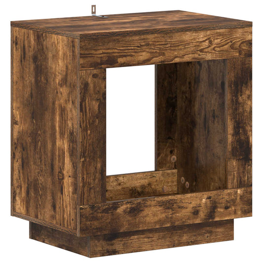 Side Table Smoked Oak 60 x 40 x 65 cm Engineered Wood