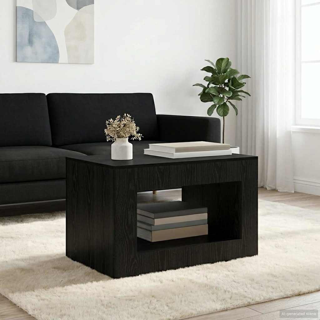Coffee Table Black Oak 80.5 x 50 x 50 cm Engineered Wood