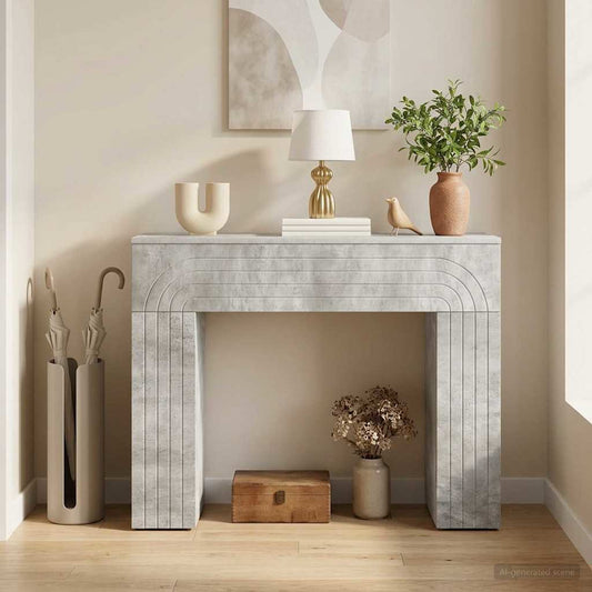 Coffee Table Concrete Grey 102 x 35 x 75 cm Engineered Wood