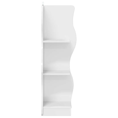Corner Shelf High Gloss White 34 x 33 x 102 cm Engineered Wood