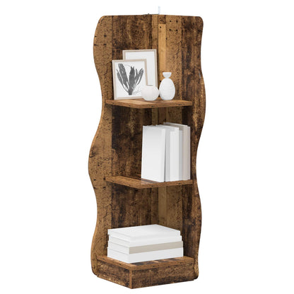 Corner Shelf Old Wood 34 x 33 x 102 cm Engineered Wood