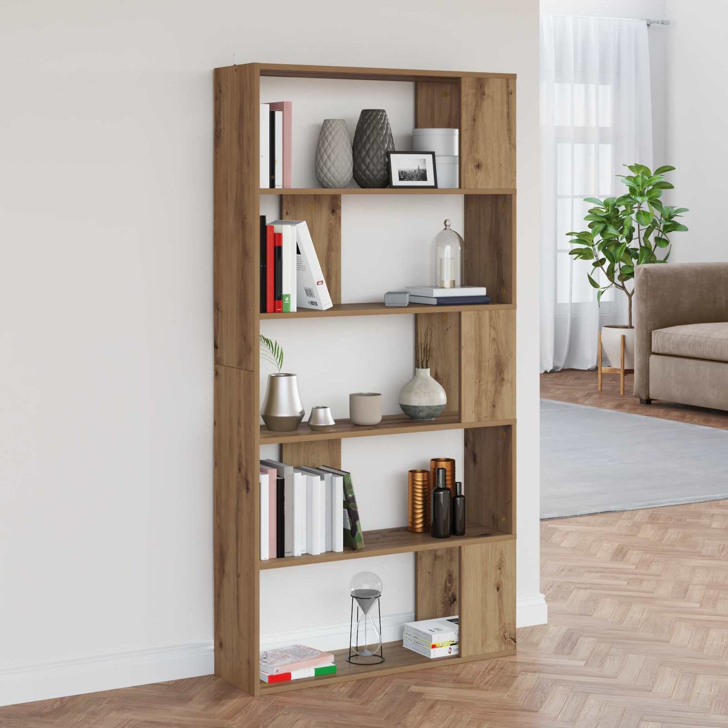 Book Cabinet Artisan Oak 80 x 24 x 159 cm Engineered Wood