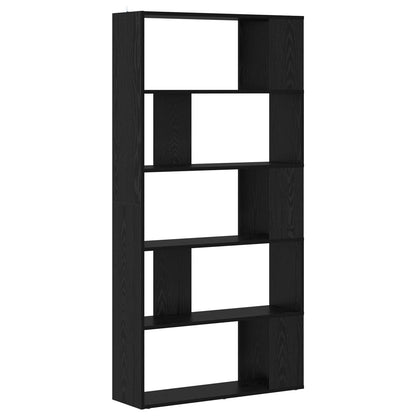 Book Cabinet Black Oak 80 x 24 x 159 cm Engineered Wood