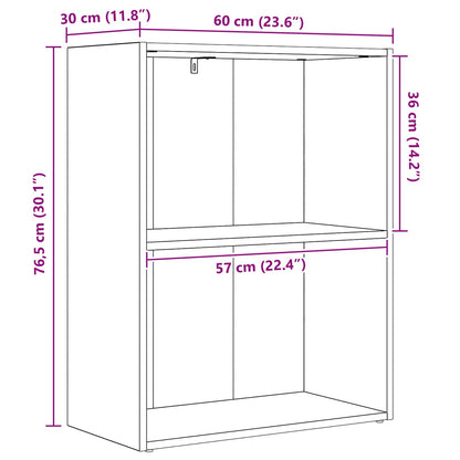 Bookshelf Black Oak 60 x 30 x 76.5 cm Engineered Wood