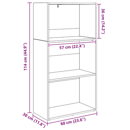 Bookshelf 60 x 30 x 114 cm Engineered Wood Black Oak