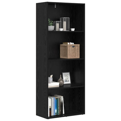 Freestanding Bookshelf Black Oak 60 x 30 x 151.5 cm