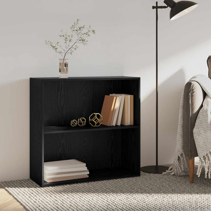 Bookshelf Black Oak 80 x 30 x 76.5 cm Engineered Wood