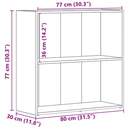 Bookshelf Black Oak 80 x 30 x 76.5 cm Engineered Wood
