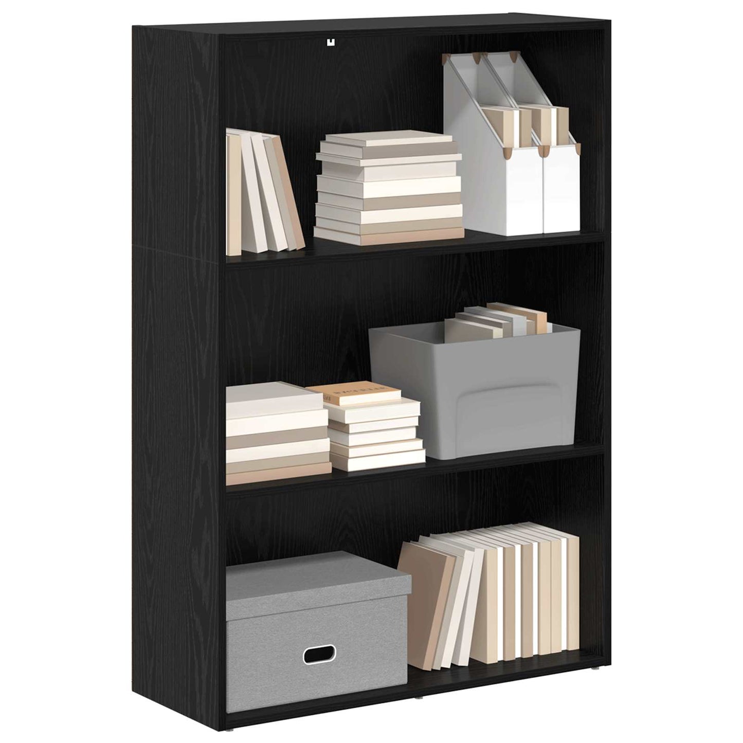 Bookshelf Black Oak 80 x 30 x 114 cm Engineered Wood