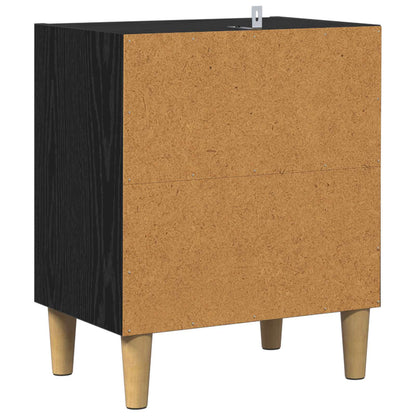 Bed Cabinet Black Oak 40 x 30 x 50 cm Engineered Wood