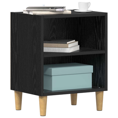 Bed Cabinet Black Oak 40 x 30 x 50 cm Engineered Wood