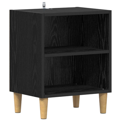 Bed Cabinet 2 pcs Black Oak 40 x 30 x 50 cm Engineered Wood
