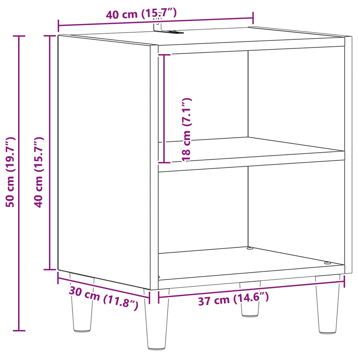 Bed Cabinet 2 pcs Black Oak 40 x 30 x 50 cm Engineered Wood