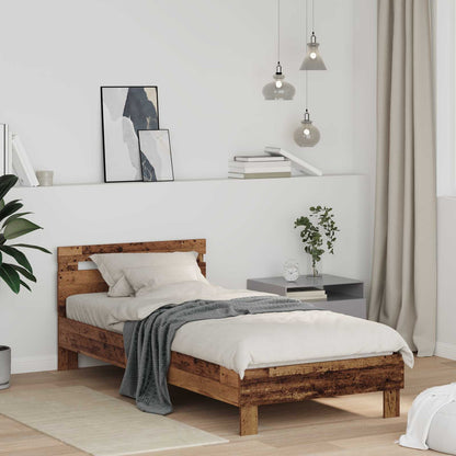 Bed Frame Old Wood 98.5 x 200 cm Engineered Wood